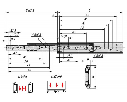 Направляющие K1716.0508 Kipp