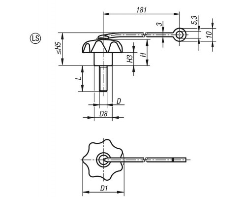 Ручка K0155.7055X10 Kipp