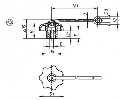 Ручка K0155.7055X10 Kipp