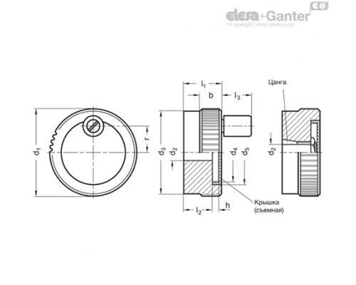 Маховик управления GN 736.1-52-K10-D ELESA+GANTER