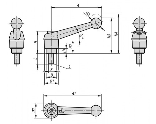 Рычаг K0117.1053X10 Kipp