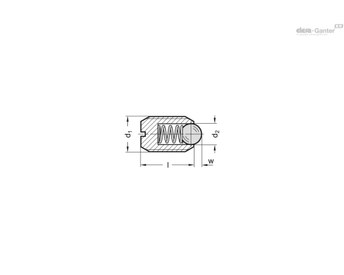 Фиксатор пружинный GN 615.5-M6-KN ELESA+GANTER
