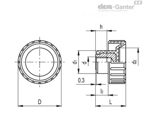 Ручка с рифлением BT.16 B-M3 (6320) ELESA+GANTER