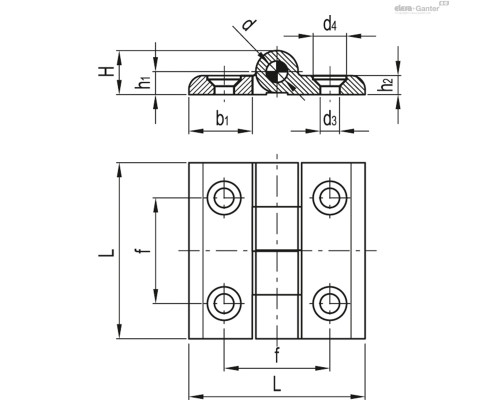 Петля CMM-AL-50-SH-5 (428651) ELESA+GANTER