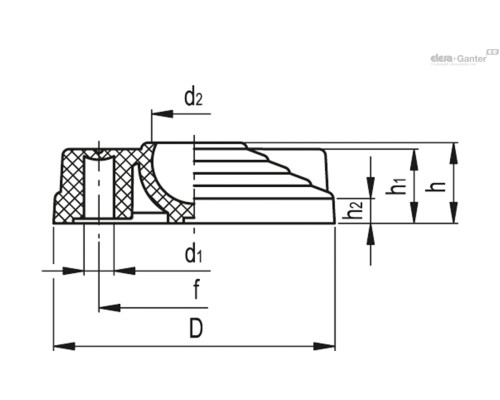 Основание для опор LV.F-80-PP-24 (390332) ELESA+GANTER
