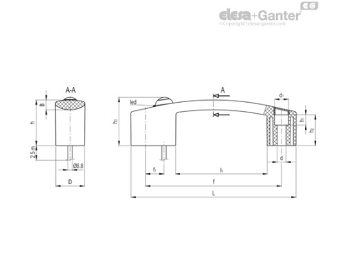 Ручка EBR.150-SWM-B-F2,5 (260546-C1) ELESA+GANTER