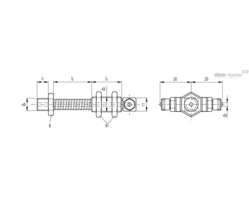 Крепление VPD-10-58-G3/8-M-T (VV.42064) ELESA+GANTER