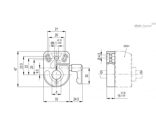 Основание для шпинделя BSA-N51-8 (CE.85915) ELESA+GANTER