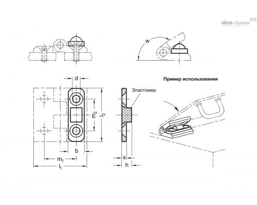 Концевой упор GN 2374-ST-40-150-SW ELESA+GANTER