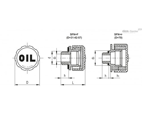 Крышка сапуна SFN.70-3/4+F-C9 (54701-C9) ELESA+GANTER