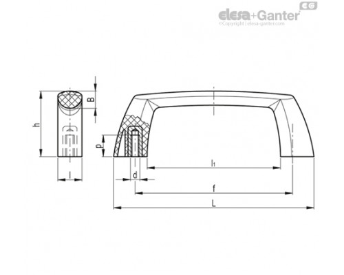 Мостовидная ручка M.943/144-B-M5-HT (137923) ELESA+GANTER