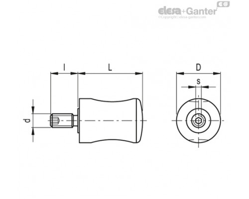Вращающаяся ручка I.741/23-1+x-M5 (25015) ELESA+GANTER