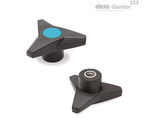 Трёхлепестковая ручка VB.839/100 SST-M12-SOFT-C5 (64878-C5) ELESA+GANTER
