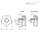 Лепестковая поворотная ручка VCT.40 AE-V0 B-M8 (150564) ELESA+GANTER