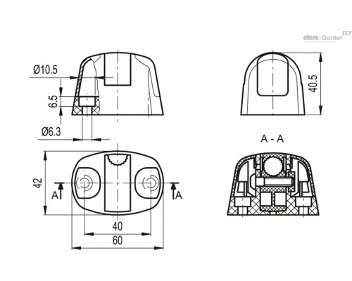 Зажим MSR.60-B-C3 (440001-C3) ELESA+GANTER