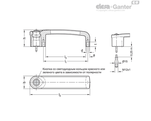 П-образная ручка GN 422-ZD-T1-S-SW ELESA+GANTER П-образная ручка GN 422-ZD-T1-S-SW ELESA+GANTER