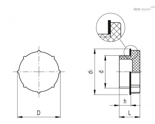Заглушка TX.3-G (437273) ELESA+GANTER
