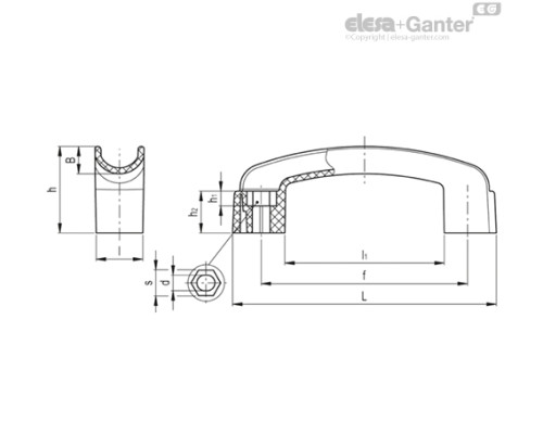 Мостовидная ручка MPC.152-6 (260910) ELESA+GANTER