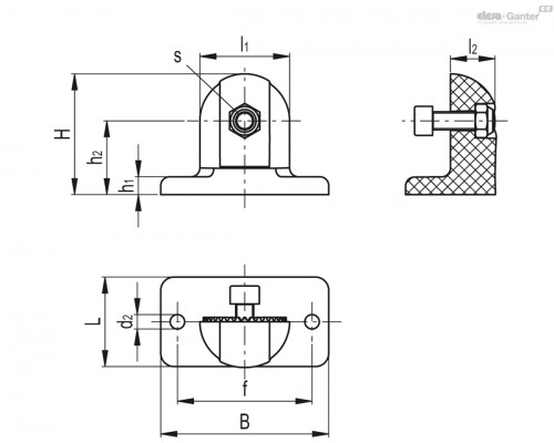 Основание TCC-PBF-30-S-C9 (600435-C33) ELESA+GANTER