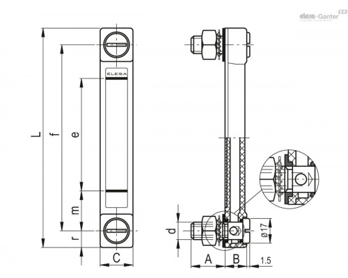 Индикатор HCZ.254-AR-M12 (11390-R) ELESA+GANTER