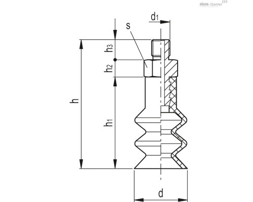 Вакуумная присоска VVN-30-G1/4-T-S (VV.58016) ELESA+GANTER