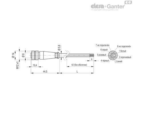 Соединительный кабель FC-ESC-P8-5.0 (426516) ELESA+GANTER