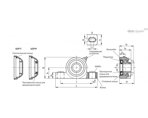 Кронштейн UCP.206-C-30-P (419543) ELESA+GANTER