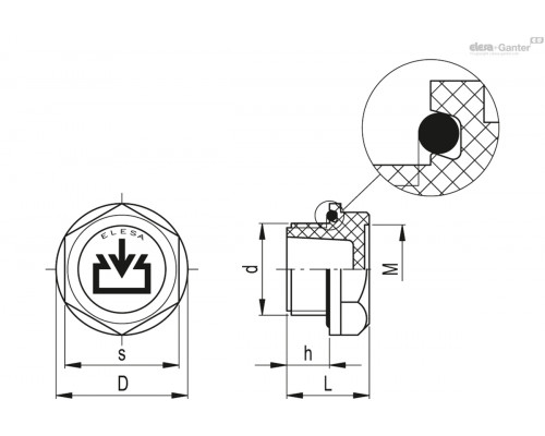Пробка TCR.1¼ (158711) ELESA+GANTER