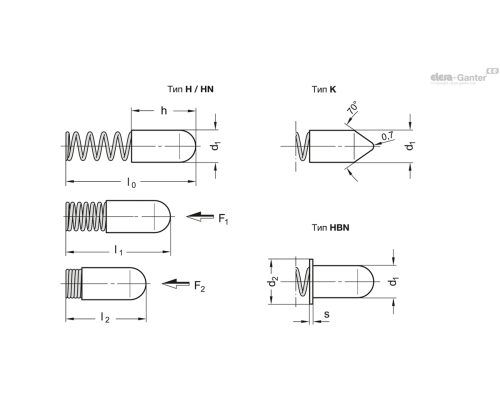 Фиксатор пружинный GN 610-5-16-H ELESA+GANTER