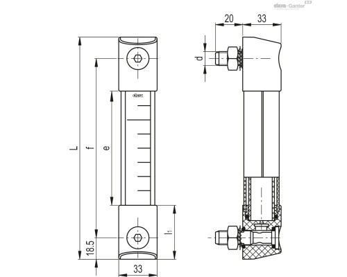 Индикатор HCK.254-ZN-M12-NBR-GL-P (111034) ELESA+GANTER