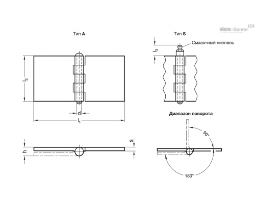 Петля GN 1366-ST-120-40-A-BL ELESA+GANTER