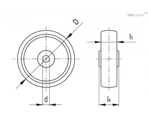 Колёсико RE.F7-080-RBL-HT (448531) ELESA+GANTER