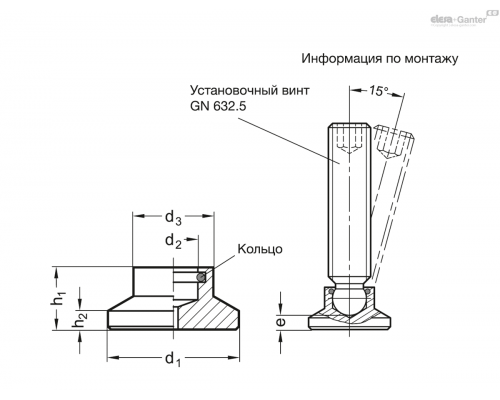 Упорная подушка GN 631.5-40-6,1 ELESA+GANTER