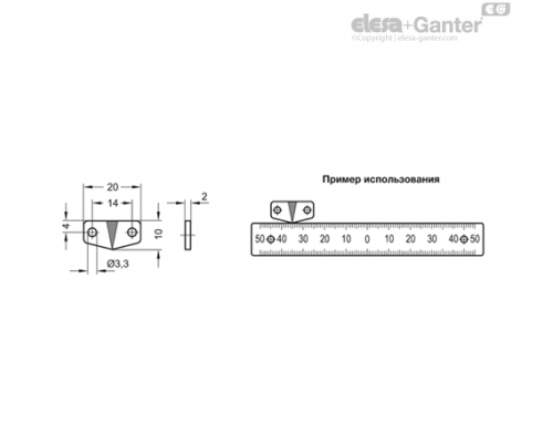 Стрелка индикатора GN 711.3-AL-1 ELESA+GANTER