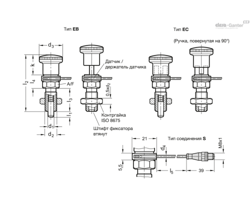 Штифт стопорный GN 817.6-8-12-EB-S-0.5 ELESA+GANTER Штифт стопорный GN 817.6-8-12-EB-S-0.5 ELESA+GANTER
