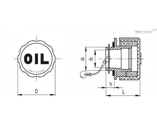 Крышка сапуна SFN.70-BA+F (54731) ELESA+GANTER