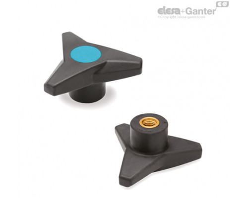 Трёхлепестковая ручка VB.839/63 B-M8-SOFT-C5 (64805-C5) ELESA+GANTER