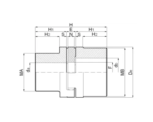 Полумуфта под расточку SGMA028 Sati Полумуфта под расточку SGMA028 Sati
