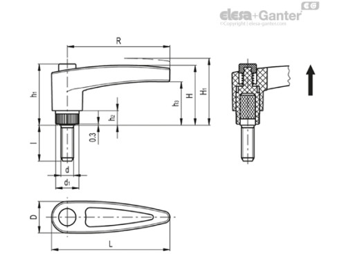 Регулируемая ручка MRT.80-p-M12x50-C1 (140407-C1) ELESA+GANTER Регулируемая ручка MRT.80-p-M12x50-C1 (140407-C1) ELESA+GANTER