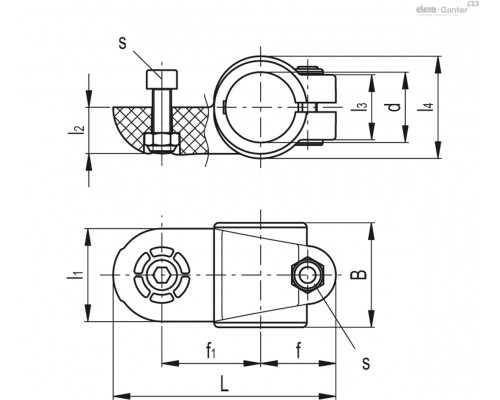 Зажим TCC-TP-30-S-C33 (600415-C33) ELESA+GANTER