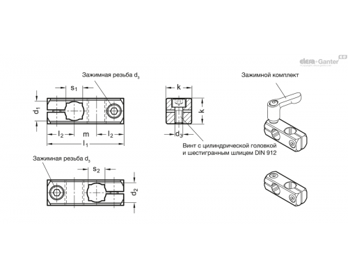 Зажим GN 474-B15-B12-ELS ELESA+GANTER