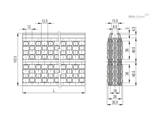 Направляющая GCA-4-RS-103-1440 (419134) ELESA+GANTER