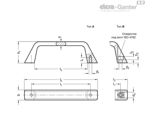 П-образная ручка GN 728.5-120-B ELESA+GANTER