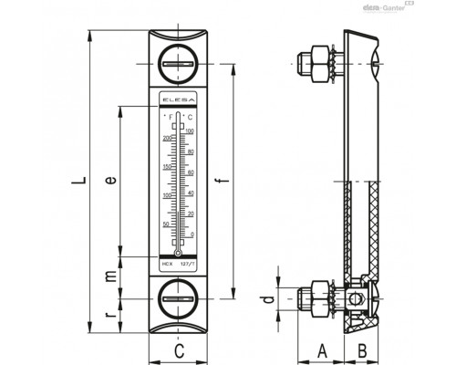 Индикатор HCX.254/TB-AR-M12 (11466-R) ELESA+GANTER