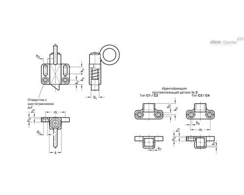 Штифт стопорный GN 724.6-20-30-C4-SW-2 ELESA+GANTER Штифт стопорный GN 724.6-20-30-C4-SW-2 ELESA+GANTER