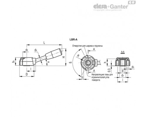 Рычаг управления LBR.37/85 A-10 (33102) ELESA+GANTER