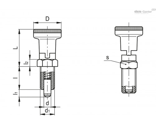 Штифт стопорный PMT.101-5-M10x1-A-C6 (51601-C6) ELESA+GANTER