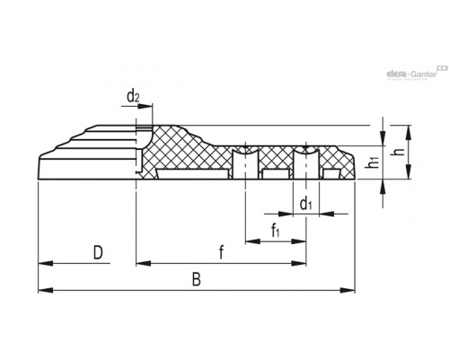Основание для опор LV.FO-60-14 (301421) ELESA+GANTER