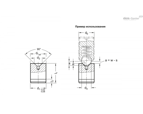 Шариковая кнопка GN 249.1-4-1.8 ELESA+GANTER