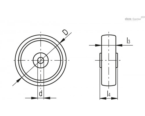 Колесо RE.FF-125-RBL (451011) ELESA+GANTER